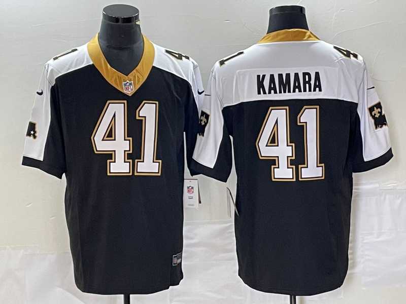 Men%27s New Orleans Saints #41 Alvin Kamara Black 2023 FUSE 1987 Legacy Vapor Stitched Jersey